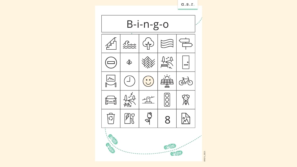 Wandelbingo voor volwassenen met iconen