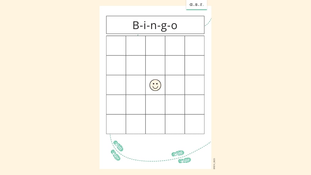 Wandelbingo lege bingo kaart