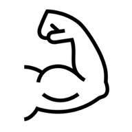 icoon van een gebalde spierbal